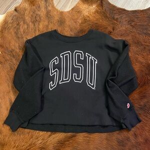 SDSU cropped crewneck hoodie